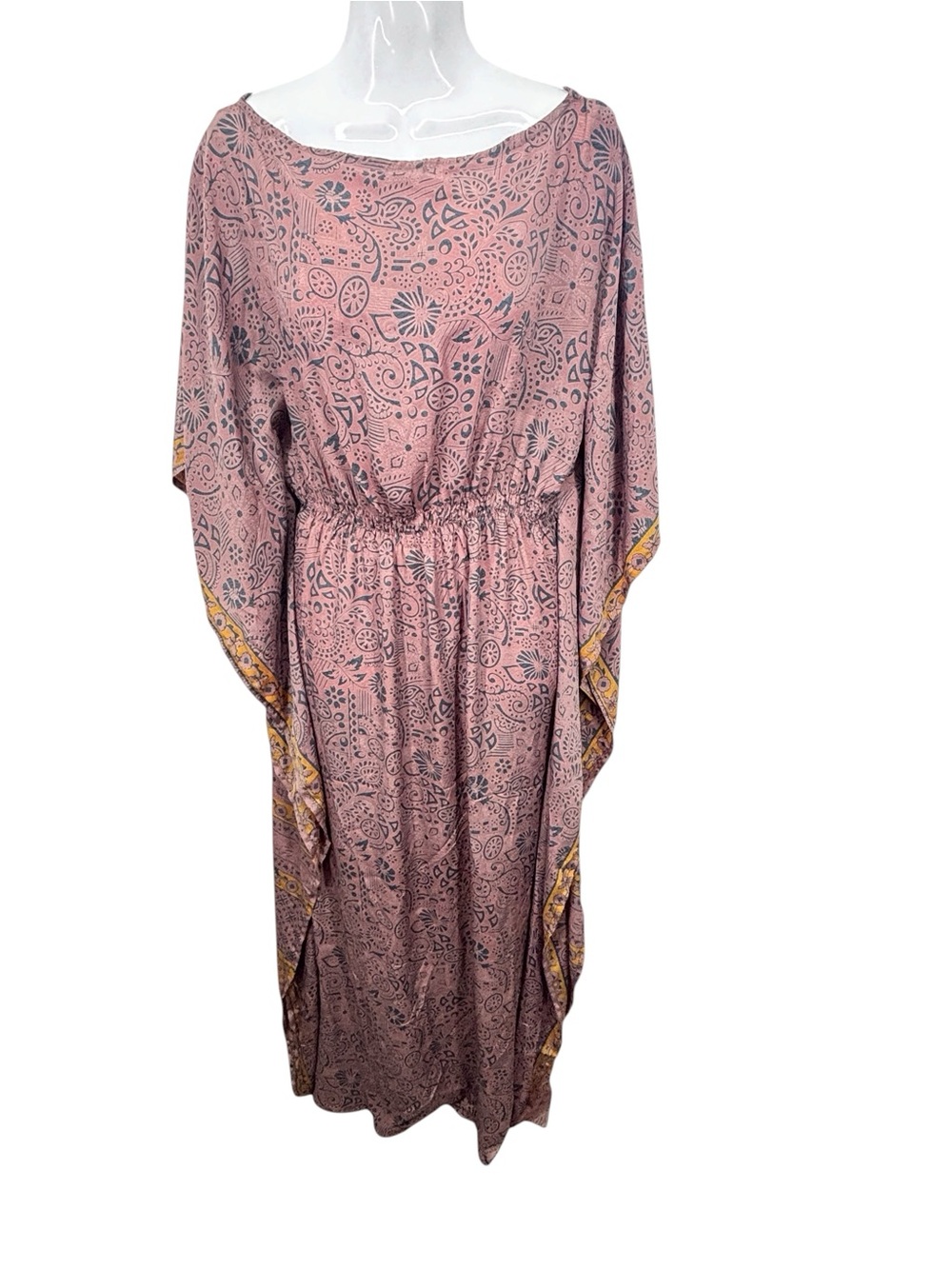 Earthbound Trading Co. Boho Floral Paisley Tunic Kaftan - Size M